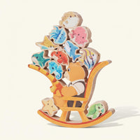 Wooden Creature Stacking Toy Develops Concentration Bear Balance Stacking Game