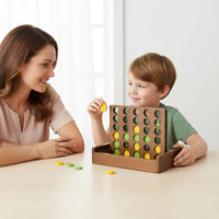 Four in a Row Game Educational Wooden Four in a Row Game Two Player for Classroom