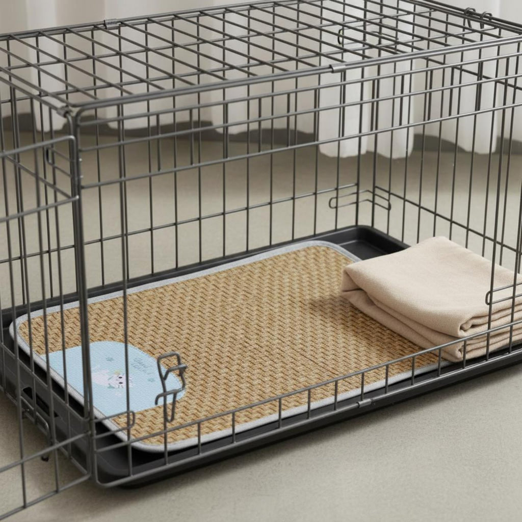 Woven Pet Cooling Mat Non-Slip Summer Pet Sleep Mat for Dogs, Cats