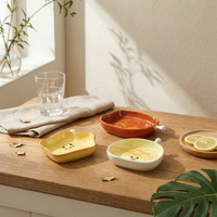 Ceramic Serving Dish Food-Safe Shallow Serving Dish Built-in Handles