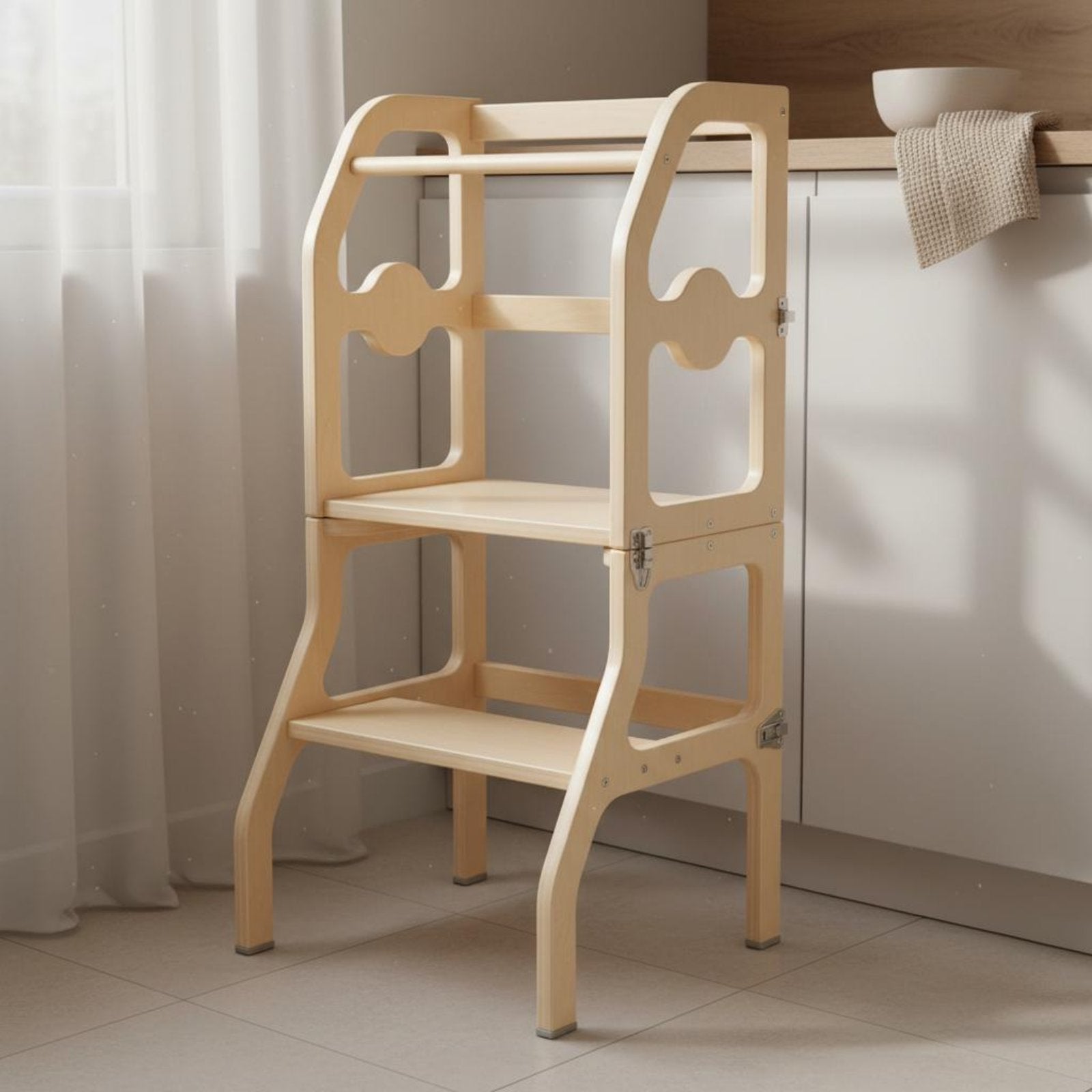 Folding Learning Platform Multifunction Convertible Step Stool Space Saving