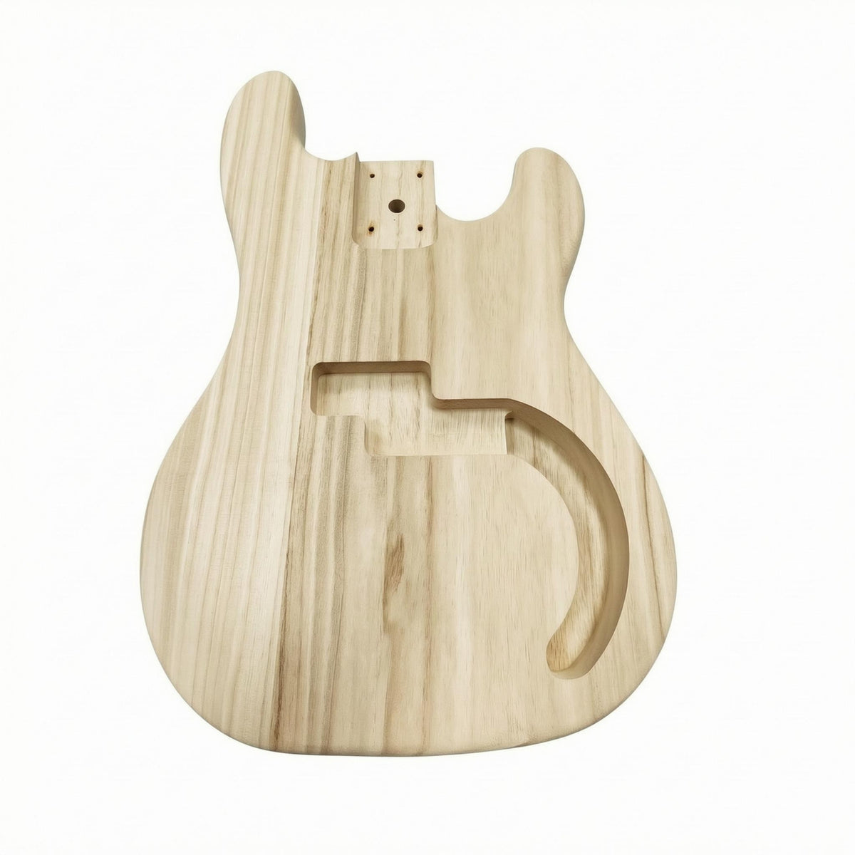 Unfinished Bass Body Pre-Drilled Holes Instrument Part Sanded for Home Workshop