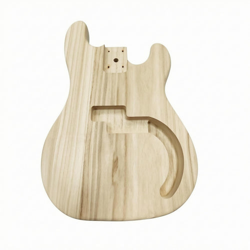 Unfinished Bass Body Pre-Drilled Holes Instrument Part Sanded for Home Workshop