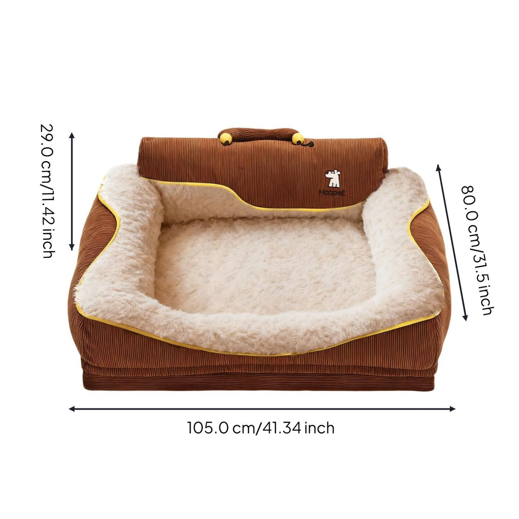 Washable pet bed with winter mat.