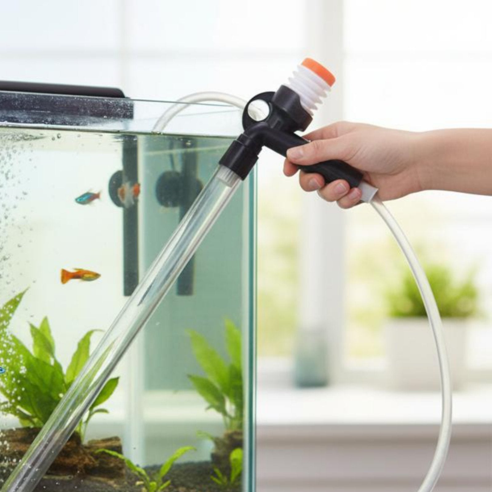 Aquarium Water Changer Debris Removal Hand Pump Siphon Easy to Use