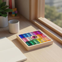 Rainbow Acrylic Blocks Translucent Wooden Stacking Toy Sensory Play