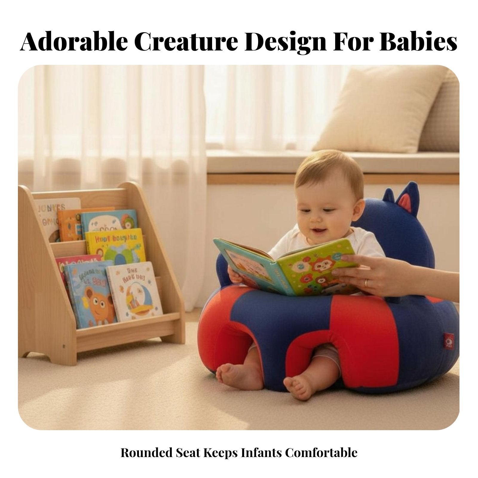 Learn-to-Sit Assistant Supportive Backrest Baby Seat Anti-Fall Design