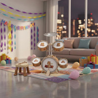 Toy Jazz Drum Kit Early Education Kids Drum Set Cartoon Design for Beginners