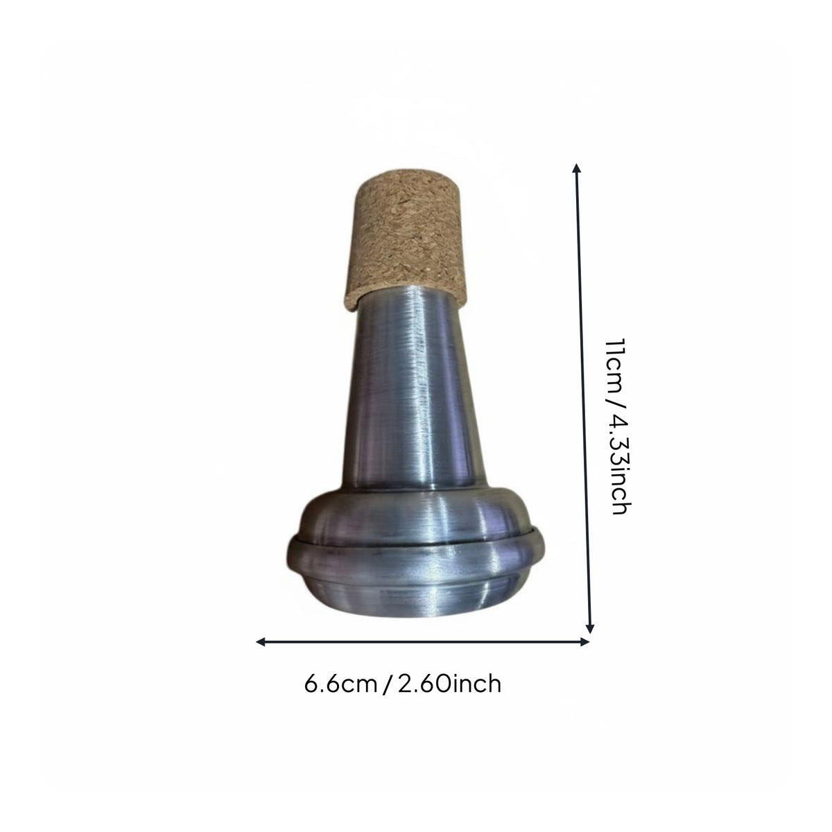 Cork-Topped Suona Mute Silver-Gray Music Tool Rounded Base