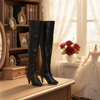 1/3 High Top Doll Boots Quality Material Doll's Black Boots Playset Accessory
