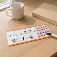 16 Pieces Counting Line Cards Double-Sided Addition Practice Cards Waterproof Educational Tool for Homeschool