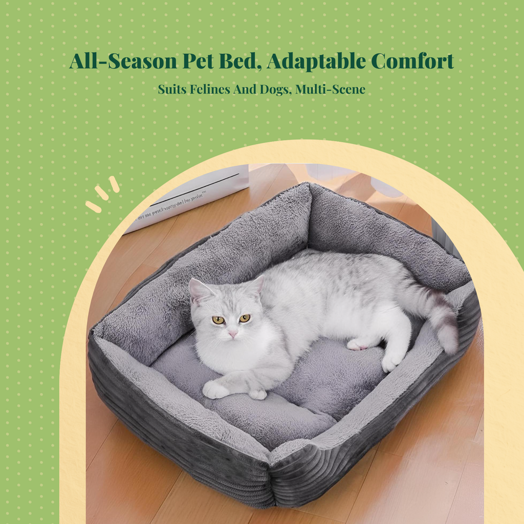 Plush Dog Bed Mat, Non-Slip, Washable, All-Season Comfort