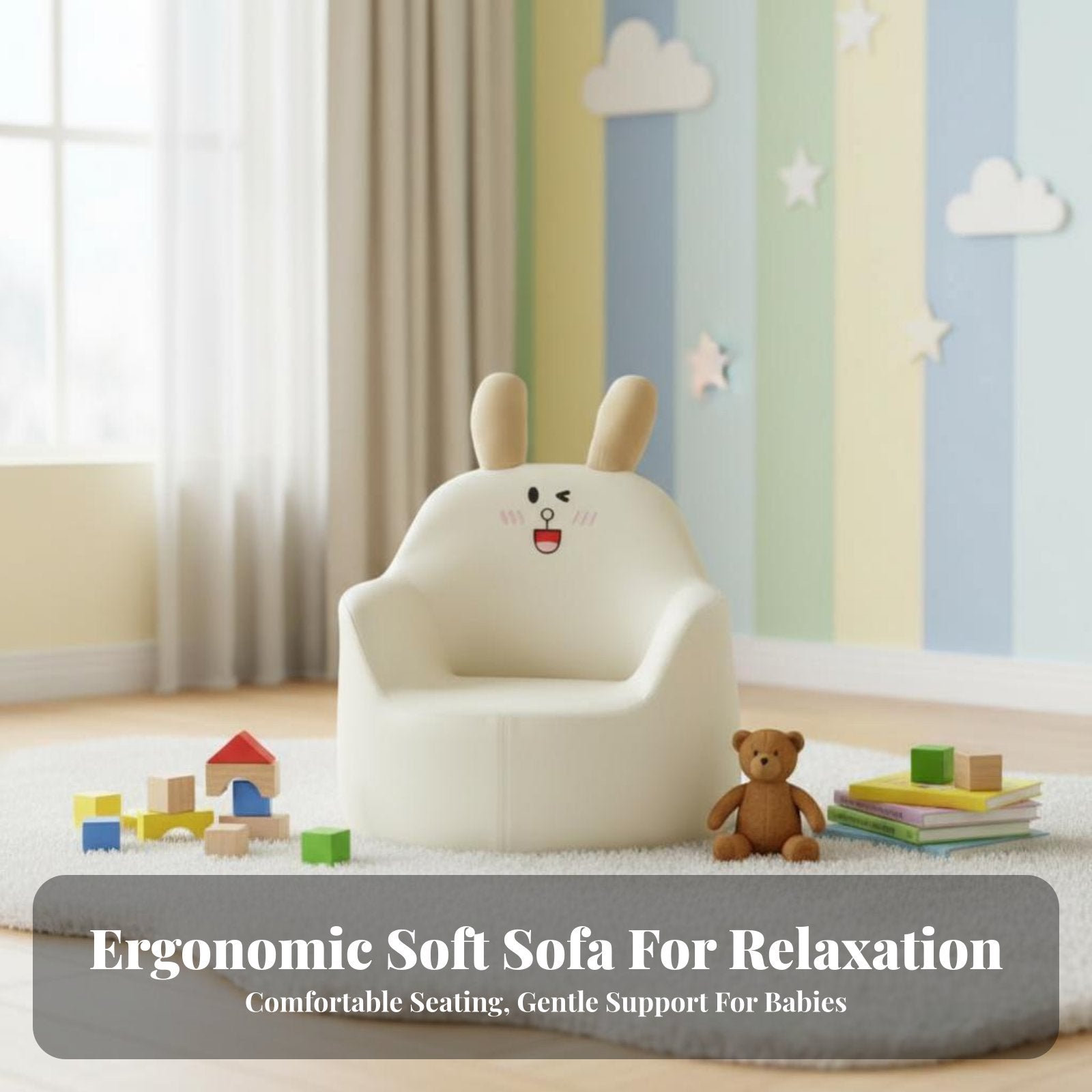 creatureShaped Floor Sofa Cute Design Kids' Furniture Giftable for literature corner