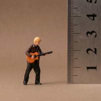 Acoustic Guitarist Figurine Display Use Tiny Resin Person