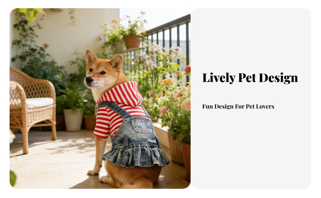 Comfortable Fit Embroidered Denim Pet Skirt Machine Washable Denim Dog Dress Lightweight Material for Dogs, Photo Shoots, Parties, Weddings