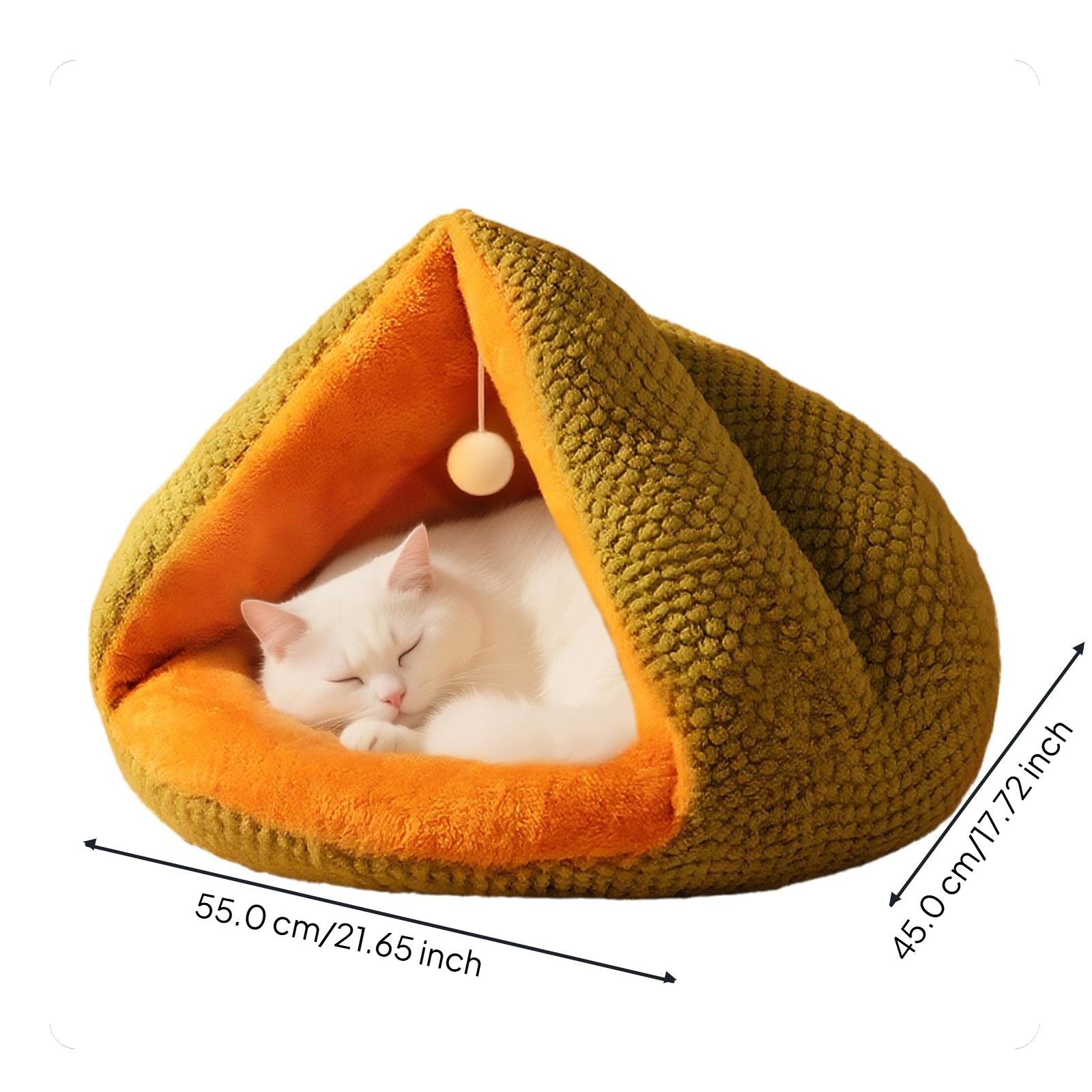 Plush cat bed with washable pad