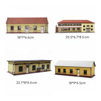 4 Pieces Railway Station Model Kit Miniature HO Scale Building Model Realistic