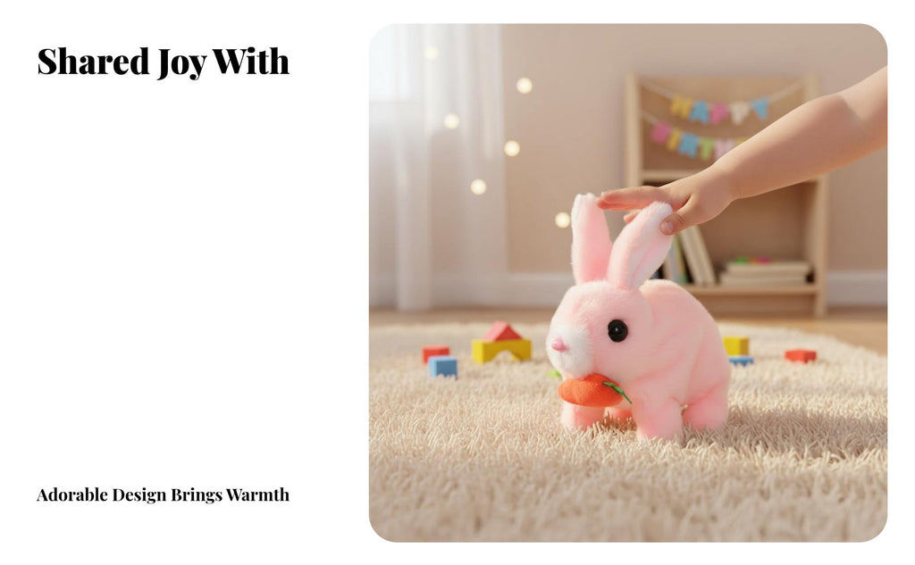Wiggles Ears Electric Rabbit Toy With Sounds and Movements Walking Bunny Stuffed Toy Battery Operated for Girls, Toddlers