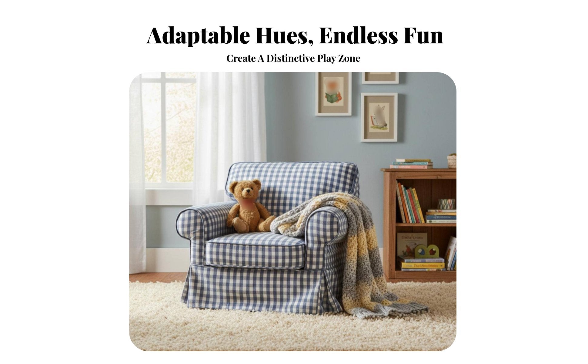 Rustic aesthetic & layout Floral Pattern literary Chair Comfortable Seating luxuriously soft Mini-Sofa Soft and Comfy children's Furniture Rounded Armrests for Preschoolers, young children, Parents, Playroom, Nursery, Preschool, Living Room