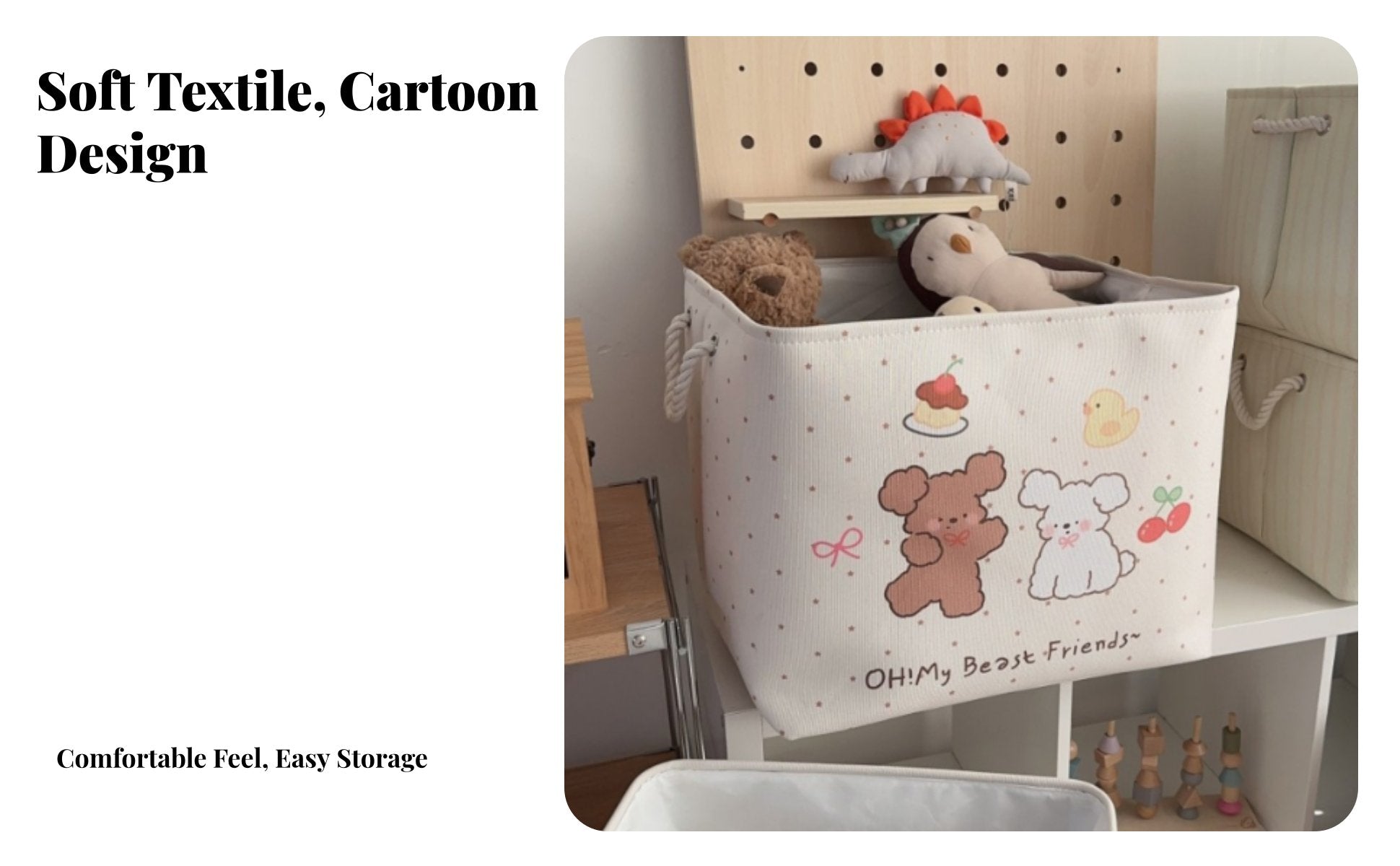 Creature Pattern textile Hamper Foldable Creaturetheir belongingsed textile Basket for kid's Room