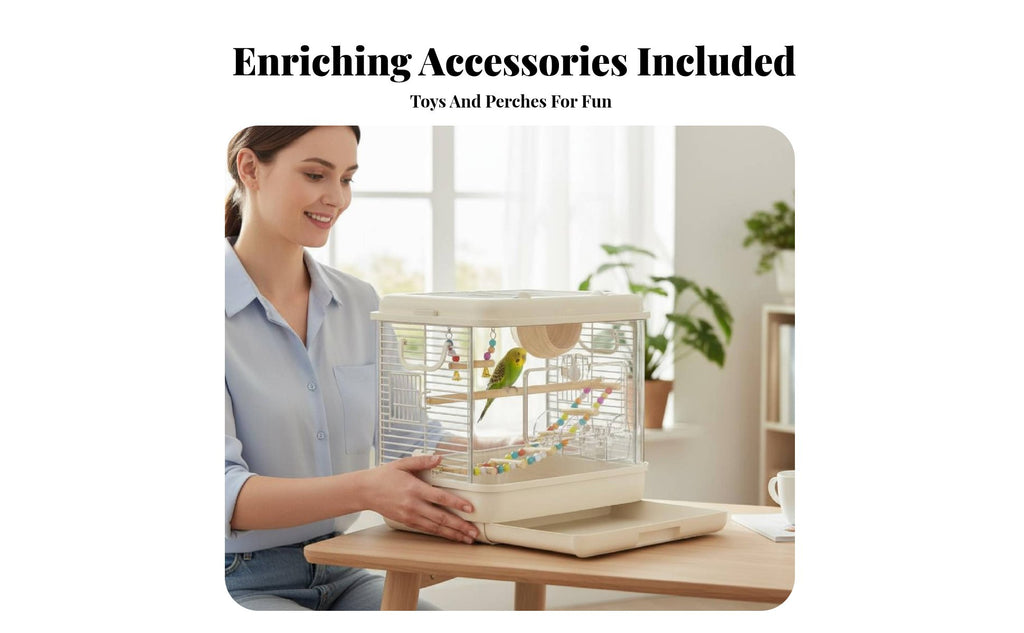 Transparent Parakeet Habitat Openable Top Transparent Bird Box Simple