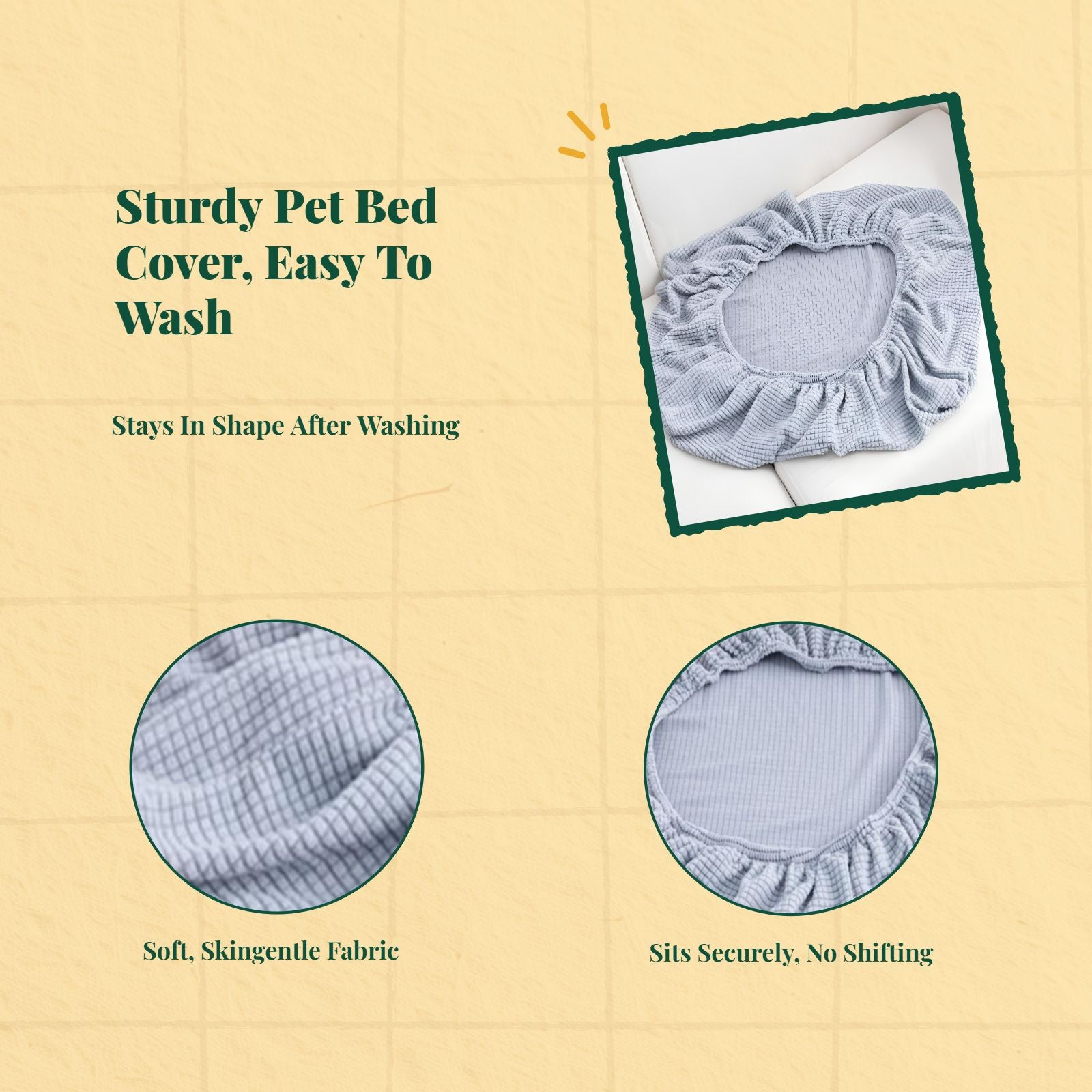 Dog Bed Cover, cleanable Protector, Universal Pet Sofa Cover for Dogs and felines, Easy to detachable, Suitable for All Seasons