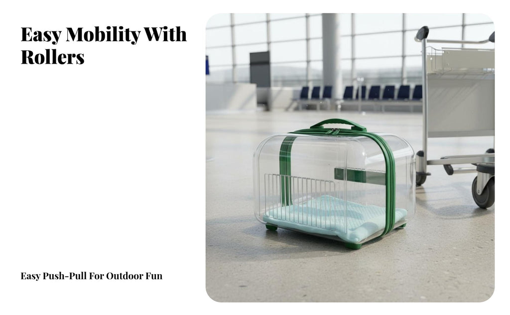 2-Tier Pet Trolley Transparent View pet Equipment two-level Design