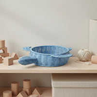 Cartoon Turtle Basket Versatile Blue Woven Basket Charm Design Household Storage for Desktop