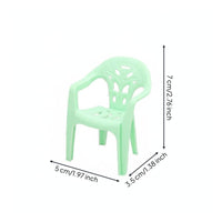 Miniature Armchair Realistic Design Tiny Chair Model Dollhouse Stacking Chair for Kids, Doll Collectors, Fairy Garden