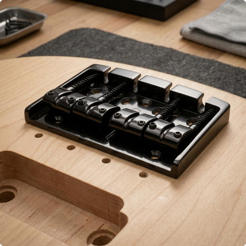 4-String Bass Bridge Rectangular Base Plate Metal Bass Bridge Fixed
