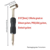 Support Rod Wrench Double-Head Guitar Neck Adjustment Wrench Chrome Finish Music Tool for Luthiers