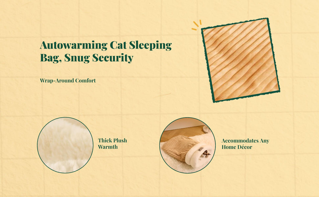 Cat Sleeping Bag, Semi-Enclosed Plush Cave Bed