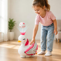 Floating Ball Swan Toy Sounds Electric Swan Toy Feathers Spread for Children