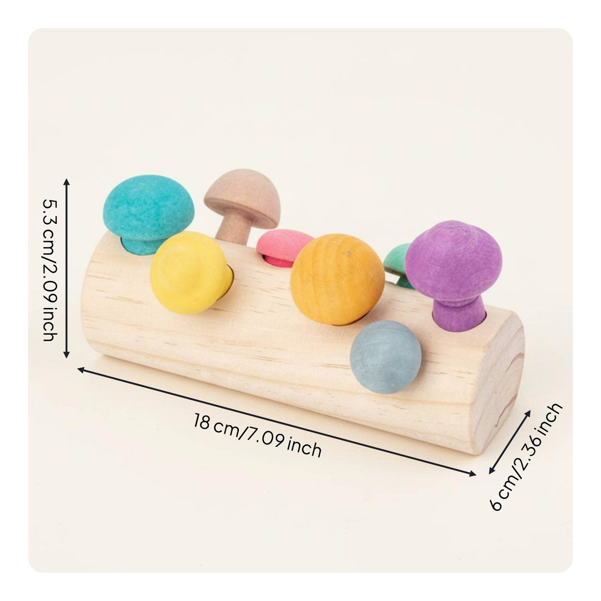 8 Pieces Wood Toadstool Picking Game Hand-Eye Coordination Color Learning Toy