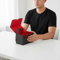 Leader Deck Box Wear-Resistant Leader Deck Box with Dice Tray Secure Card Organizer with Dividers Non-Slip Exterior