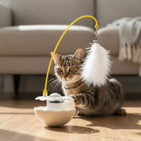 Tumbler Cat Toy Encourages Exercise Catnip Wobble Toy Replaceable Feathers