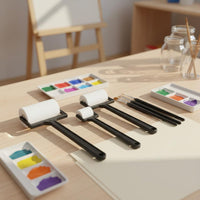 6 Pieces Sponge Roller Brush Set Multi-Size Brushes Kids Graffiti Tool Set