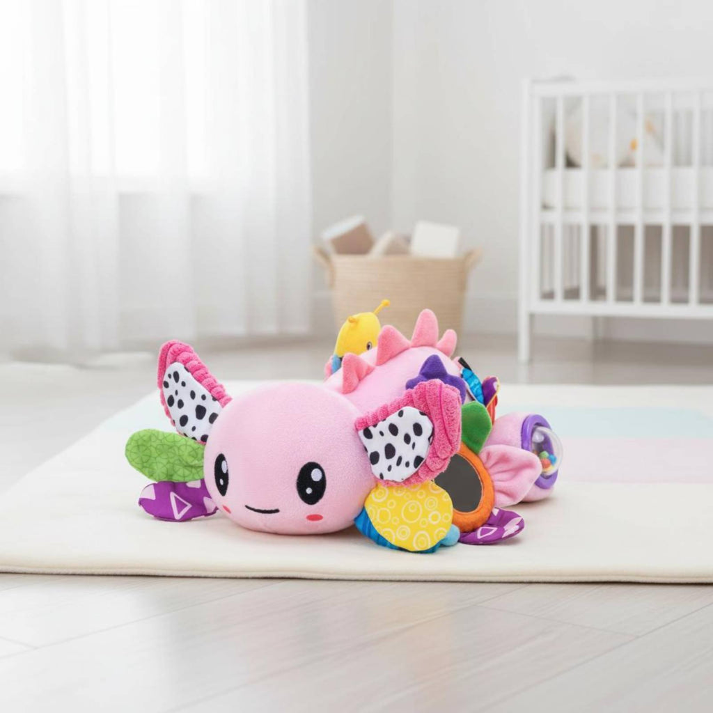 Sensory Soft Toy Soft Stuffed Baby Salamander Rolling Bead Ball for Infants
