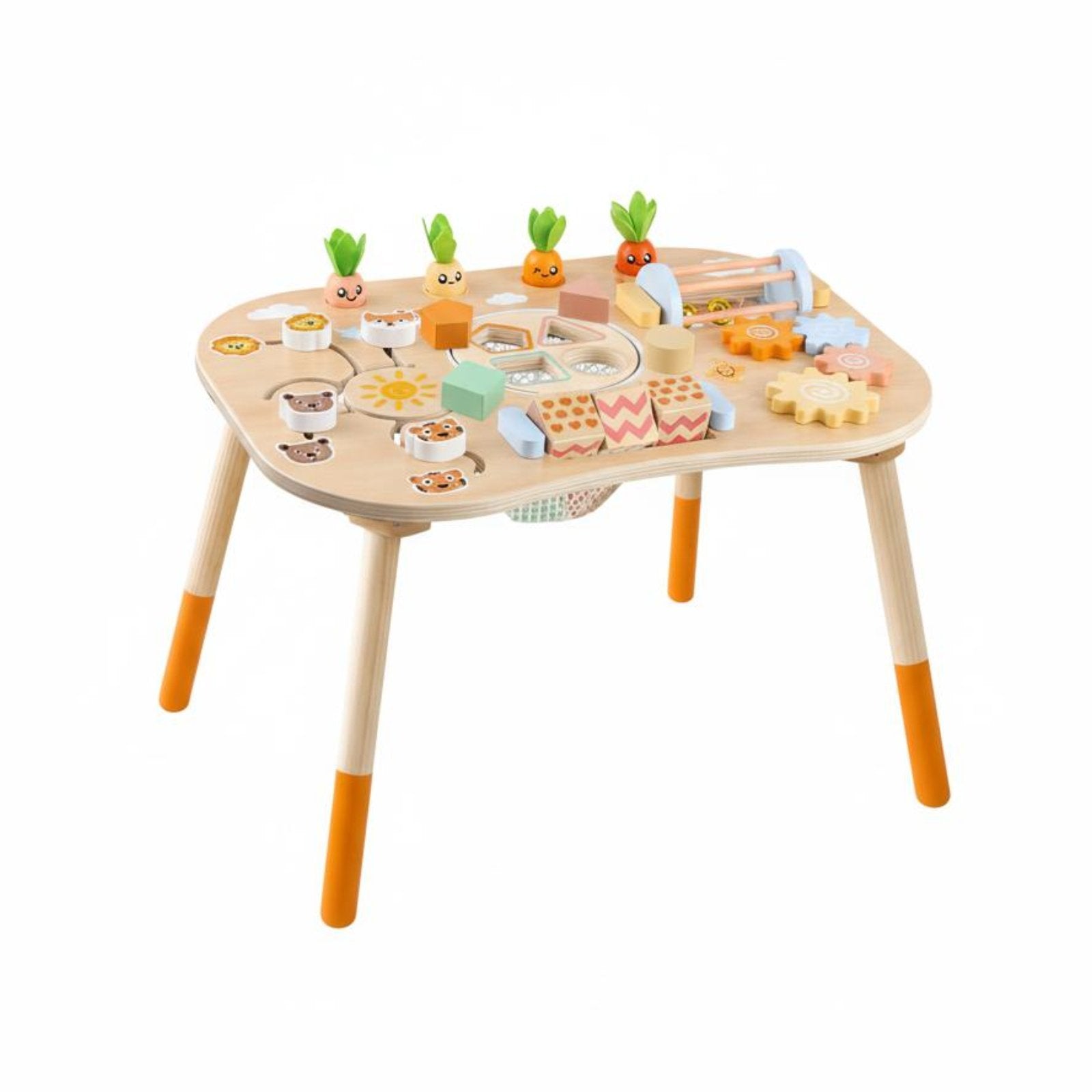 Wooden Activity Table Children's Lumber Young Child Busy Table Rounded Corners Young Child Activity Center for Infants