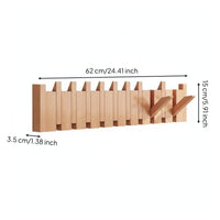 Piano Key Coat Rack Wooden Piano Design Wall Hooks Decorative for Entryway