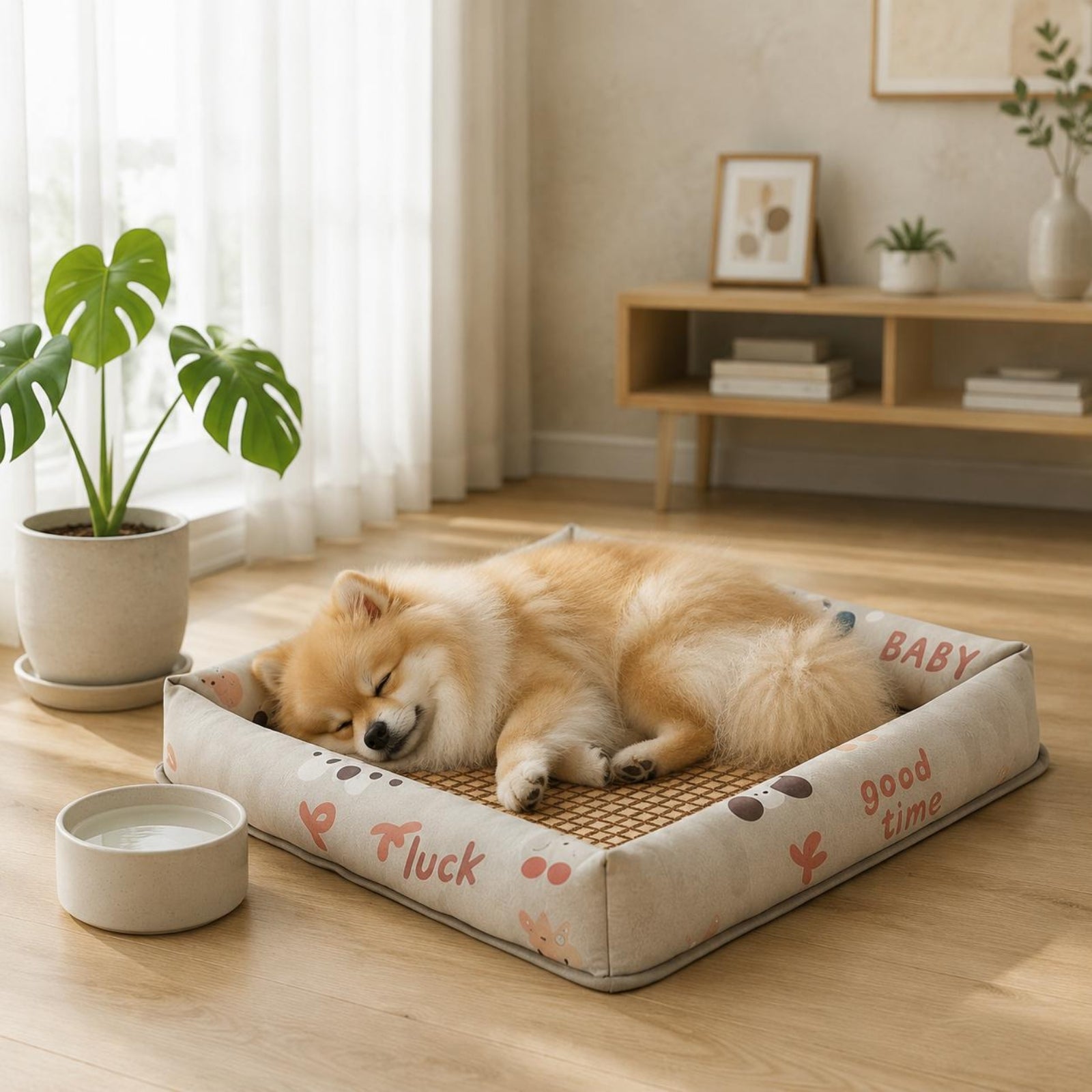 Summer Pet Mat Soft Cooling Dog Bed Mat Ice Silk Cooling Pad Safe Material Woven Pet Sleeping Pad Portable for Small Dogs