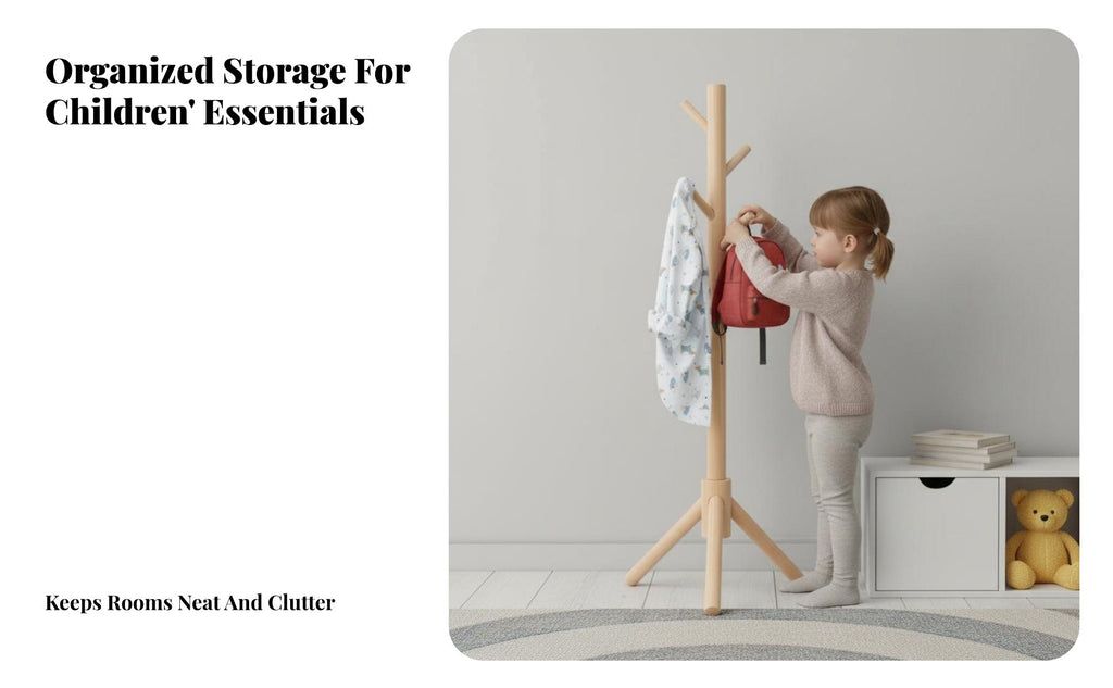 kids' Clothes Tree Floor-Standing Coat Stand Cartoon Design for Children, Adults