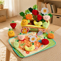 Pull and Grasp Toy Fine Motor Vegetable Soft Fabric Set Tactile for Babies