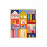 Educational Block Set Educational Rainbow Stacking Blocks Safe Wooden Design