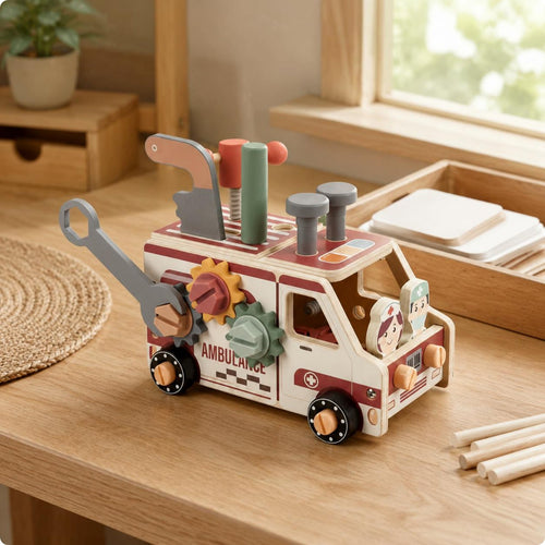 Wooden Tool Truck Take Apart Screw Assembly Toy Hand-Eye Coordination for Home