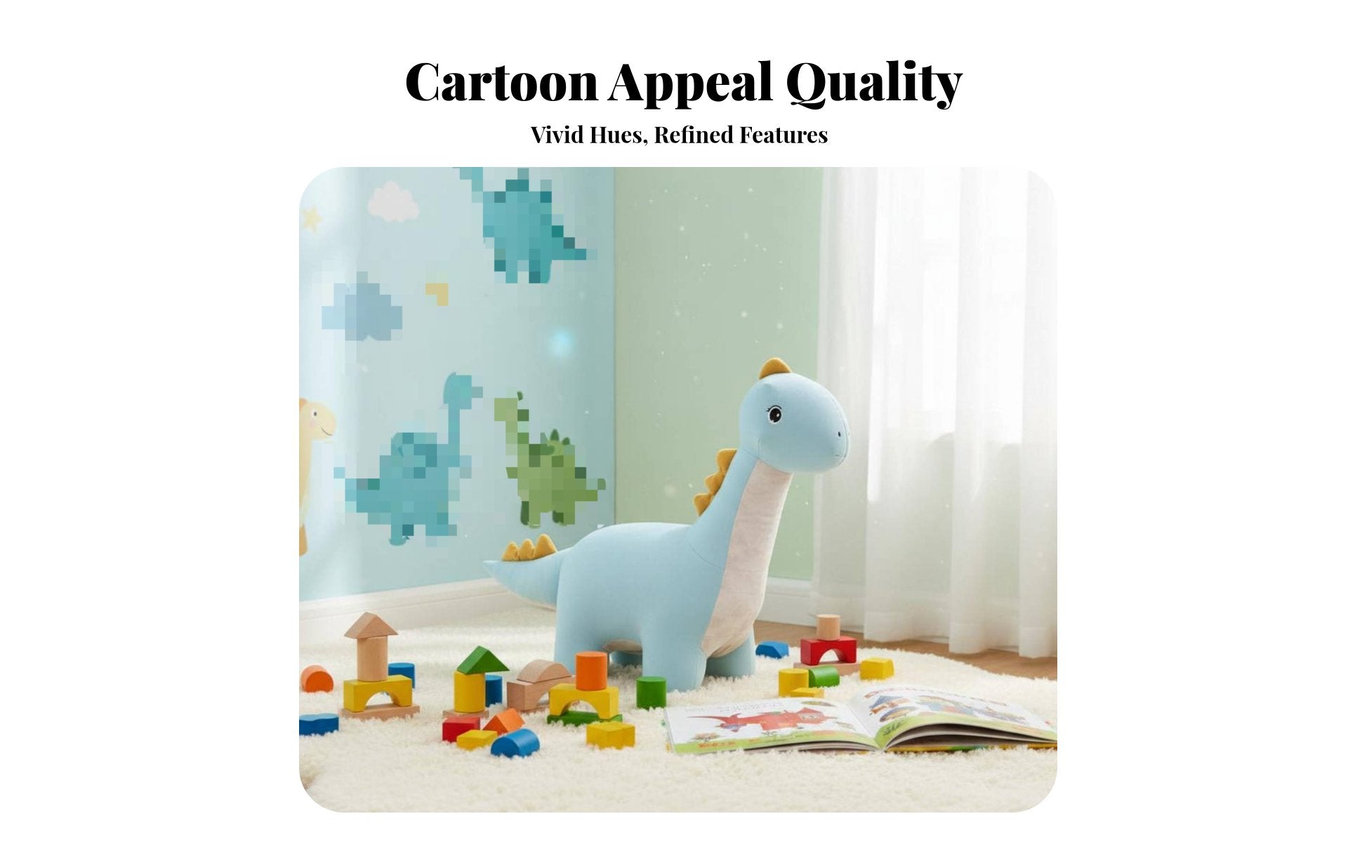 Dinosaur Pouf Multi-Purpose creatureShaped Seat Soft & Comfortable Stable and Sturdy for Bedroom