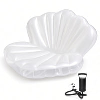 Shell-Shaped Pool Lounger Spherical Accent Inflatable Shell Lounger Lightweight