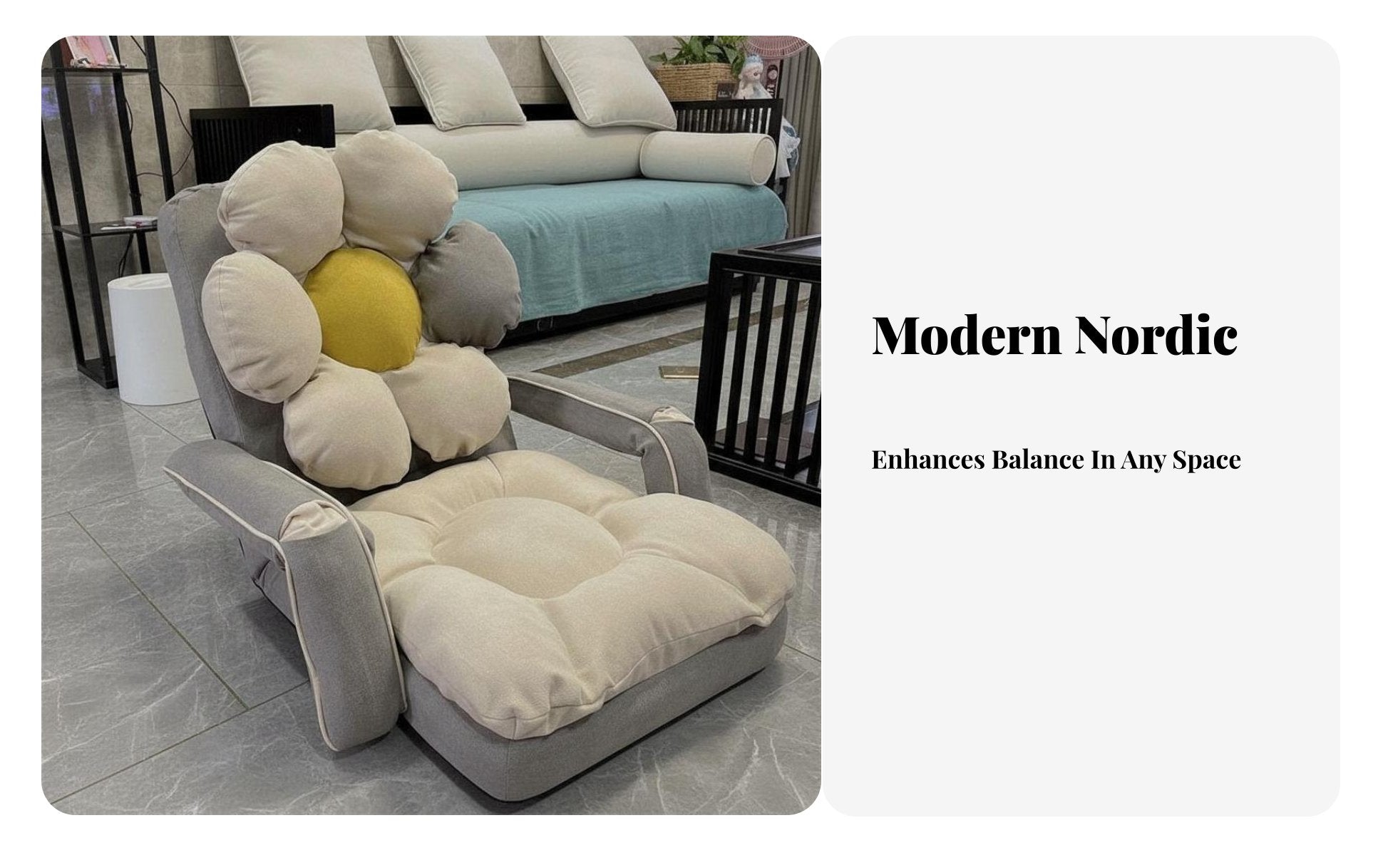 Adjustable children'ss' Floor Lounger Cute Design Transformable Lounger Sofa Soft and Comfy Machine-Cleanable Cover for Nursery
