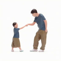 Father and Son Figurines Simplified Details Handshake Figurines Ready to Use