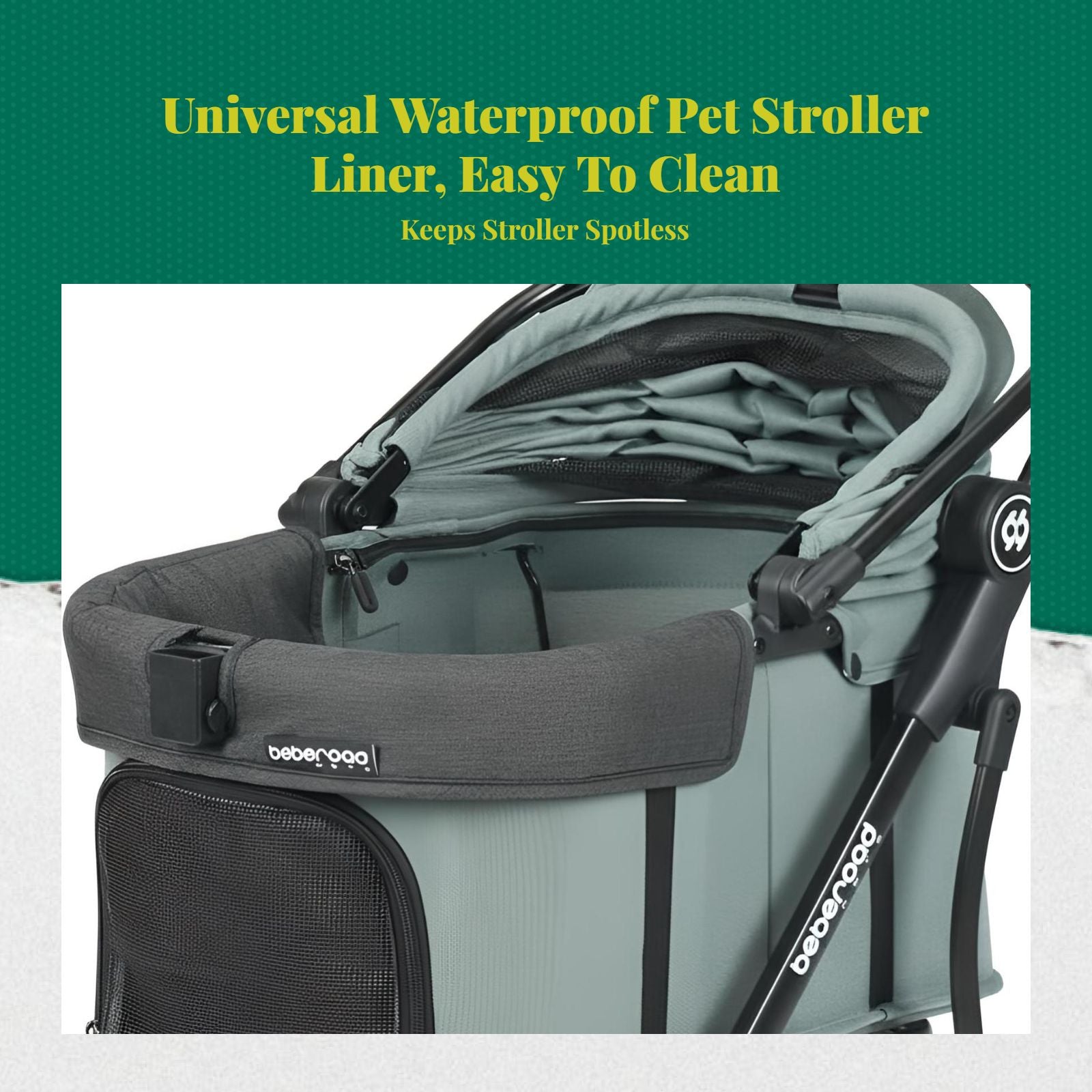 Washable non-slip pet stroller pad